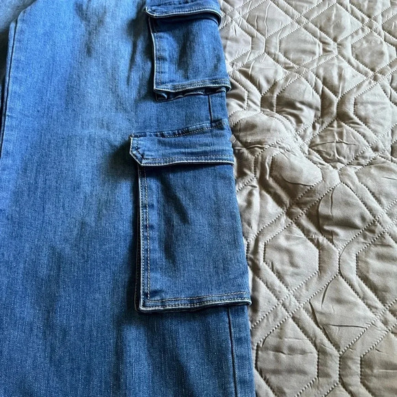 YMI High Rise Wide Leg Double Cargo Jeans Size‎ 5 - Picture 14 of 16